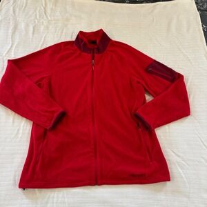 Marmot Polartec Fleece Jacket Mens XXL Red Full Zip Sleeve‎ Pocket C98140